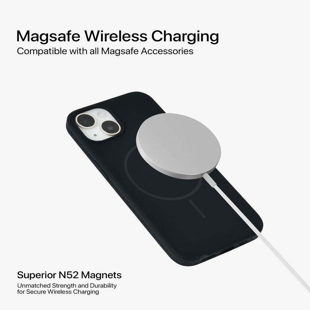 Anti Dust Magsafe Silicone Case - Iphone 14 (Black)