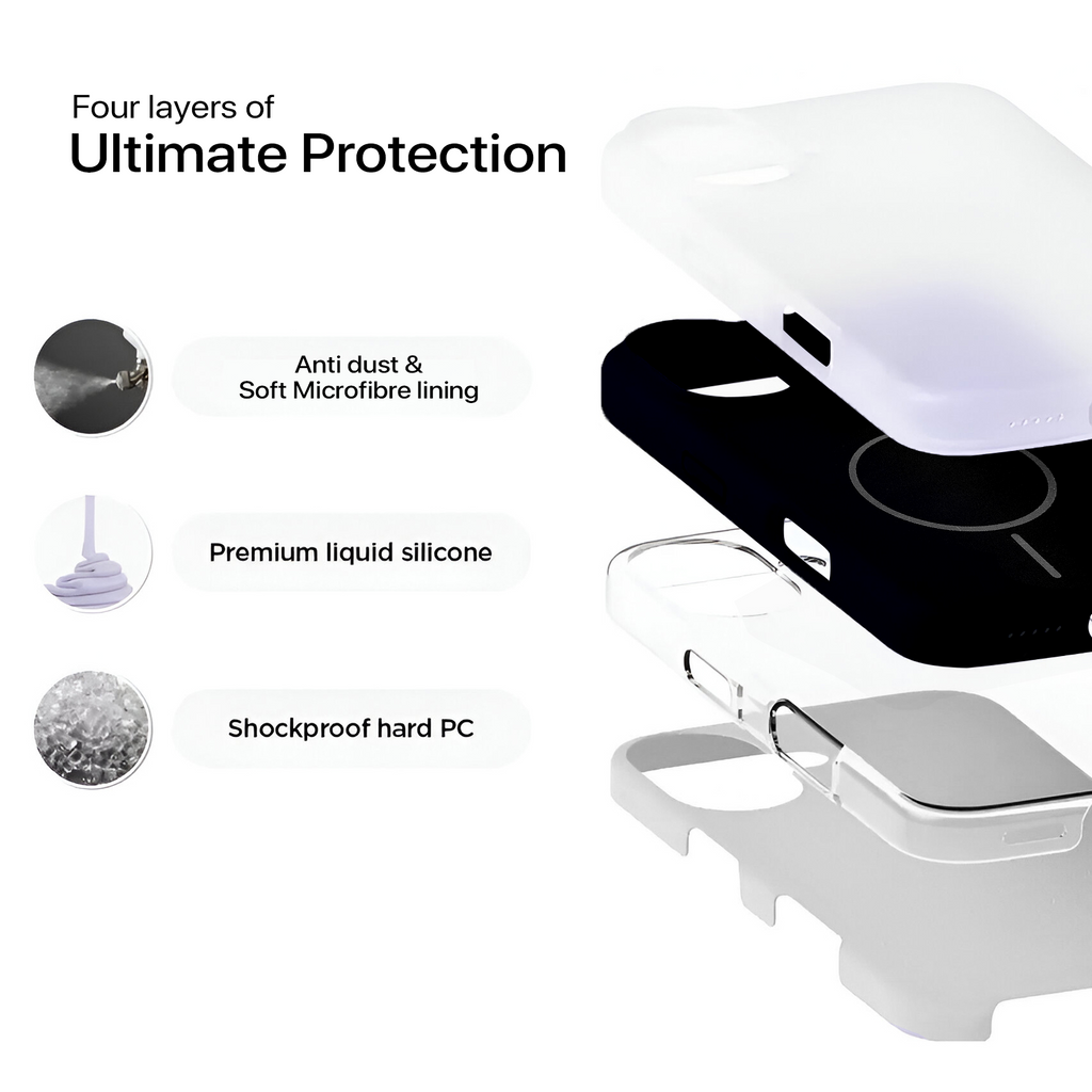 Anti Dust Magsafe Silicone Case - Iphone 16 Plus (Black)
