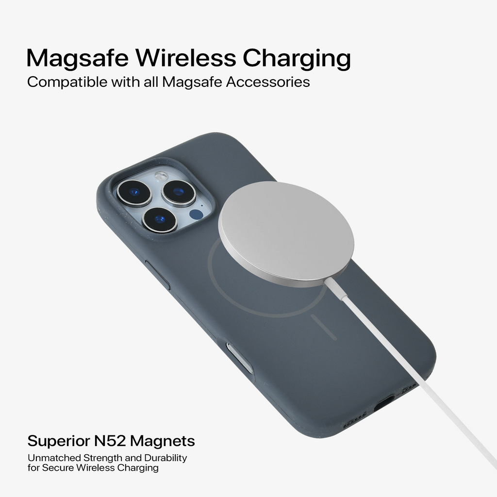 Anti Dust Magsafe Silicone Case - Iphone 16 pro Max ( Grey)