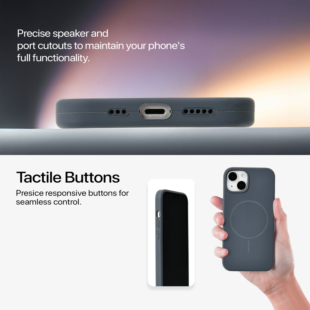 Anti Dust Magsafe Silicone Case - Iphone 15 (Grey)