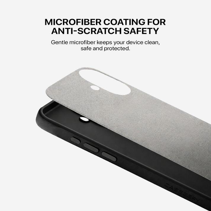 Signature Leather Magsafe Case - Iphone 17  (Graphite Grey)