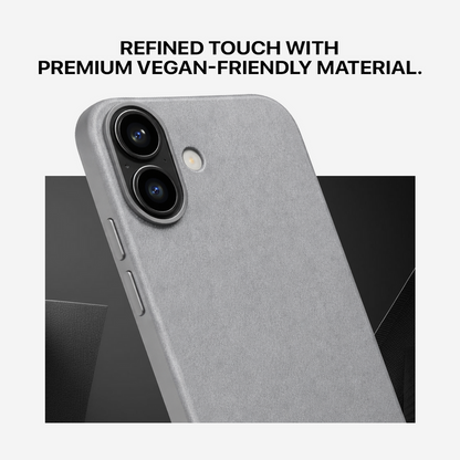 Signature Leather Magsafe Case - Iphone 17  (Graphite Grey)