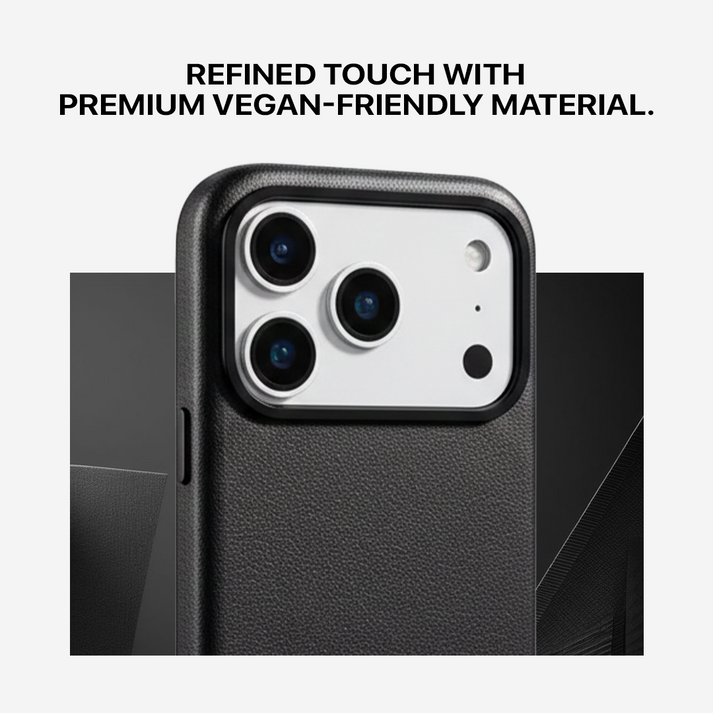 Signature Leather Magsafe Case - Iphone 17 Pro Max (Royal Black)