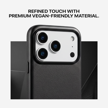 Signature Leather Magsafe Case - Iphone 17 Pro Max (Royal Black)