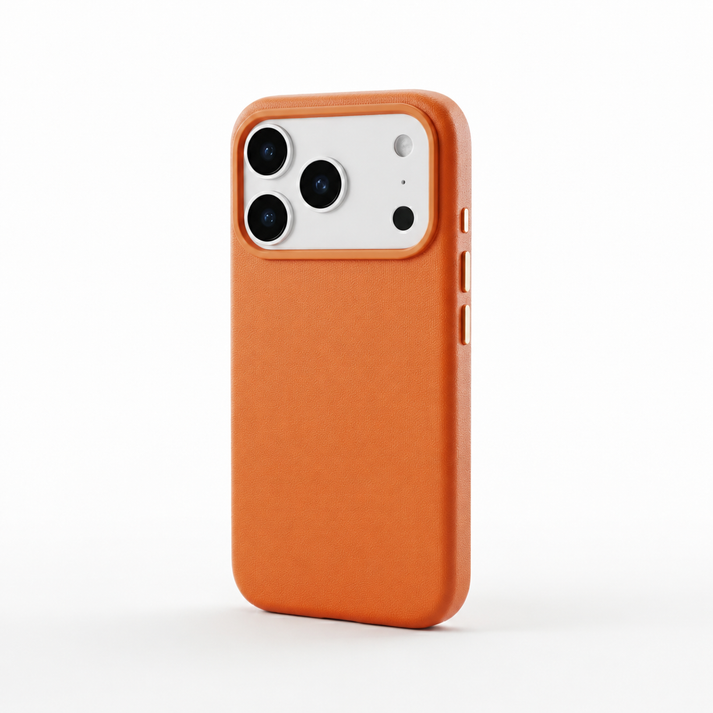 Signature Leather Magsafe Case - Iphone 17 Pro Max ( Ember Orange)