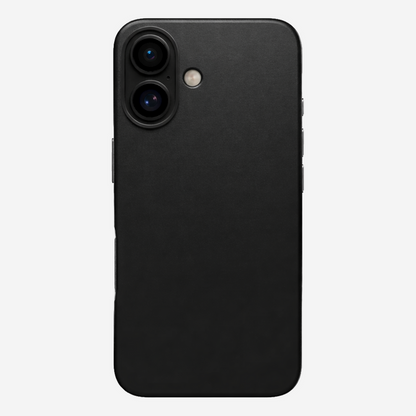 Signature Leather Magsafe Case - Iphone 17 ( Royal Black )