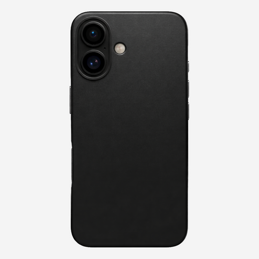 Signature Leather Magsafe Case - Iphone 17 ( Royal Black )