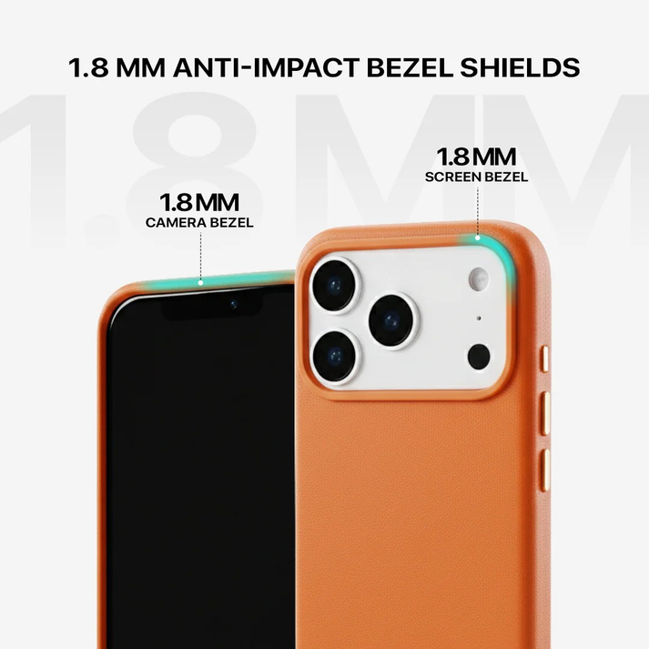 Signature Leather Magsafe Case - Iphone 17 Pro Max ( Ember Orange)