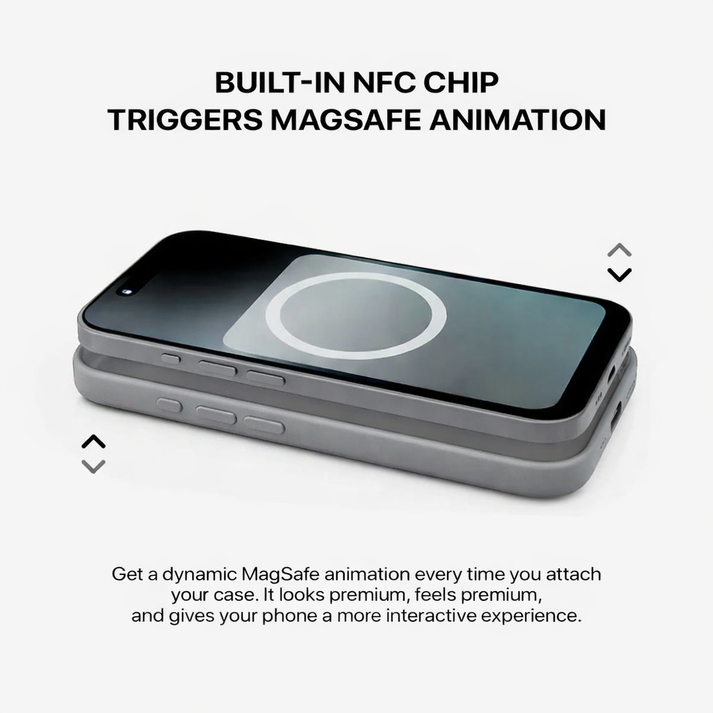 Signature Leather Magsafe Case - Iphone 17  (Graphite Grey)